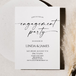 Elegant Minimalist Wedding Engagement Party Invitation