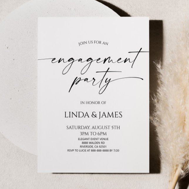 Elegant Minimalist Wedding Engagement Party Invitation (Creator Uploaded)