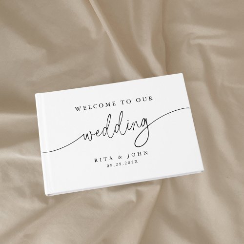 Elegant Minimalist Wedding Foil Guestbook