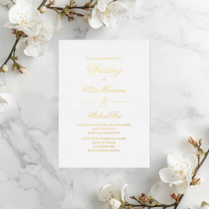 Elegant minimalist wedding foil invitation