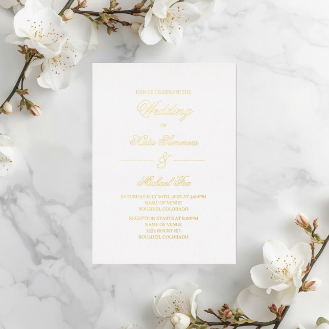 Elegant minimalist wedding   foil invitation (Creator Uploaded)