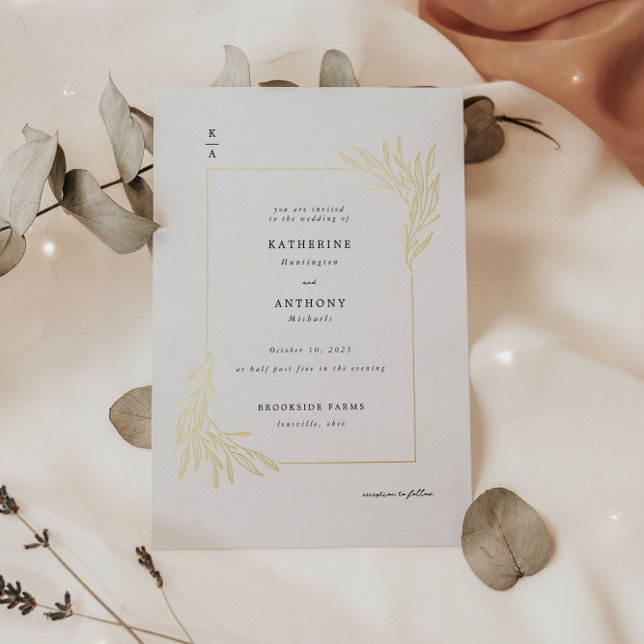 Elegant Minimalist Wedding  Foil Invitation (Creator Uploaded)