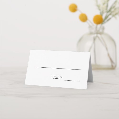 Elegant Minimalist Wedding Folded Place Card