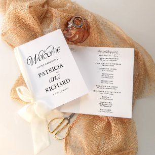 Elegant Minimalist Wedding Folded Program
