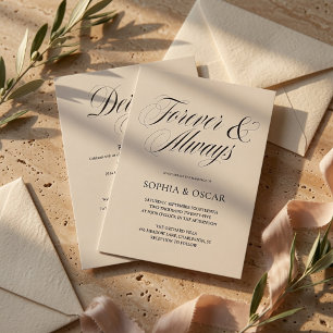 Elegant Minimalist Wedding   Forever & Always Invitation