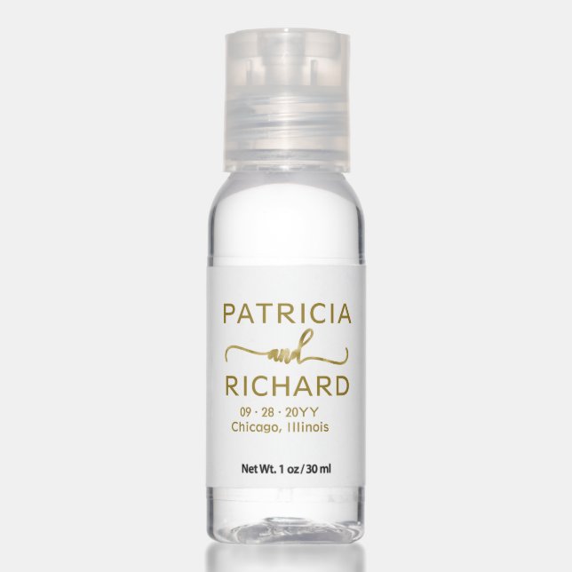 Elegant Minimalist Wedding Hand Sanitizer (Front)