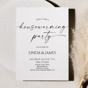 Elegant Minimalist Wedding Housewarming Party Invitation