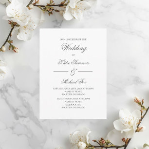 Elegant minimalist wedding invitation