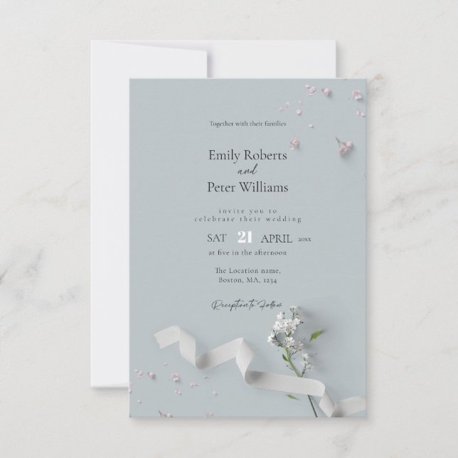 Elegant minimalist wedding invitation (Front)
