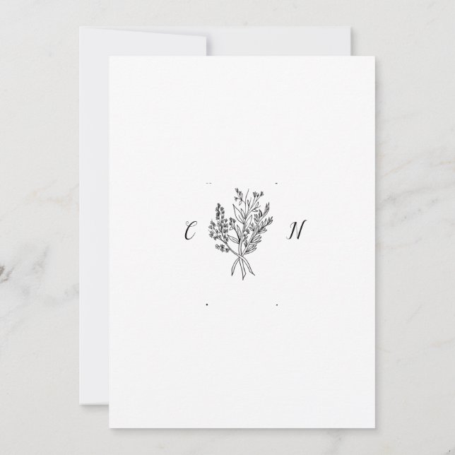 Elegant minimalist wedding invitation (Back)