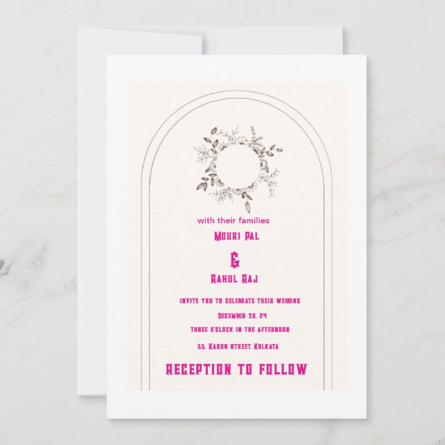 Elegant Minimalist Wedding Invitation Card (Front)