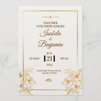 Elegant Minimalist Wedding Invitation | Classic Bl