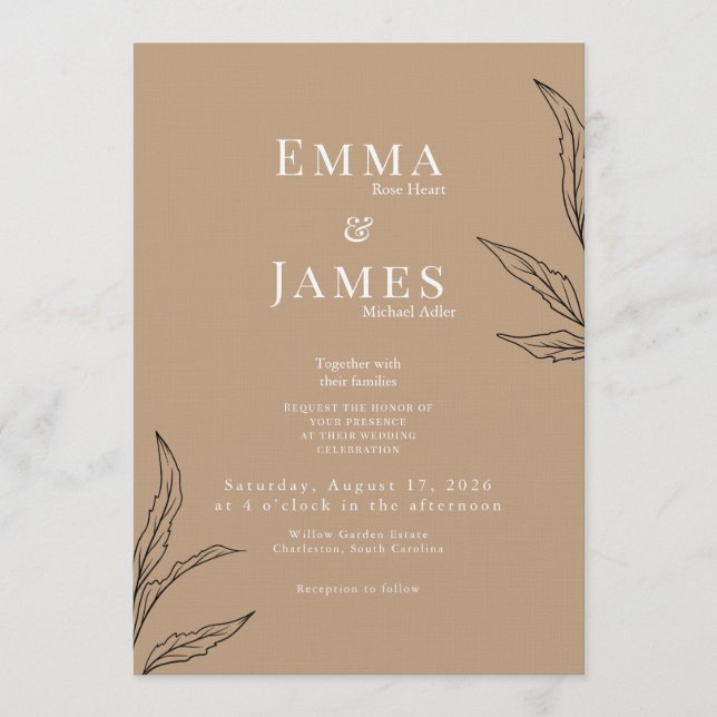 Elegant Minimalist Wedding Invitation | Modern (Front)