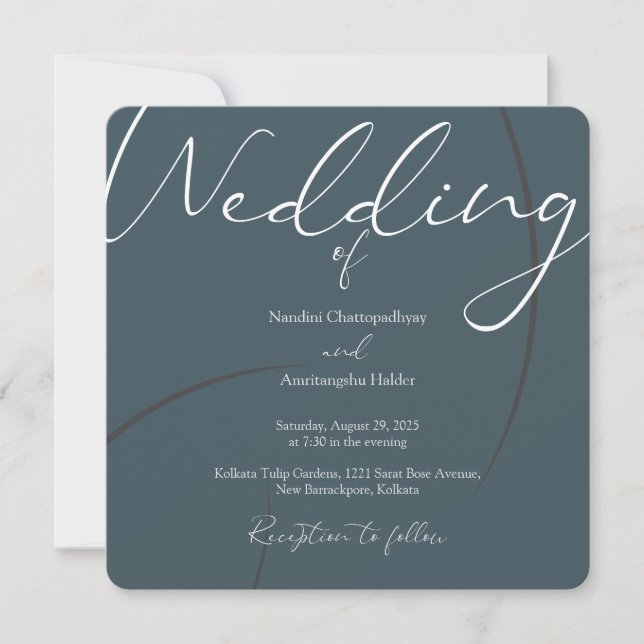 Elegant Minimalist Wedding Invitation Template (Front)