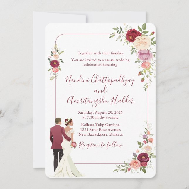 Elegant Minimalist Wedding Invitation Template (Front)