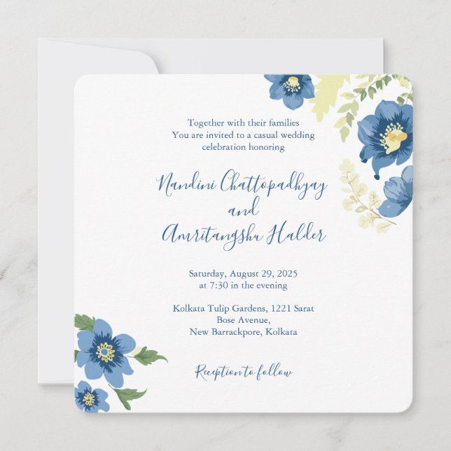 Elegant Minimalist Wedding Invitation Template | E (Front)