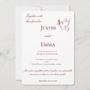 Elegant Minimalist Wedding Invitation with Dove