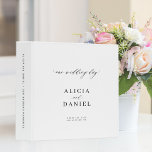 Elegant minimalist wedding memories photo album 3 ring binder<br><div class="desc">Elegant trendy modern photo wedding planning and memories album scrapbook white binder with simple minimal chic calligraphy script. Personalize it with your photo,  bride and groom names,  and text.</div>