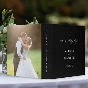 Elegant minimalist wedding memories photo album 3 ring binder