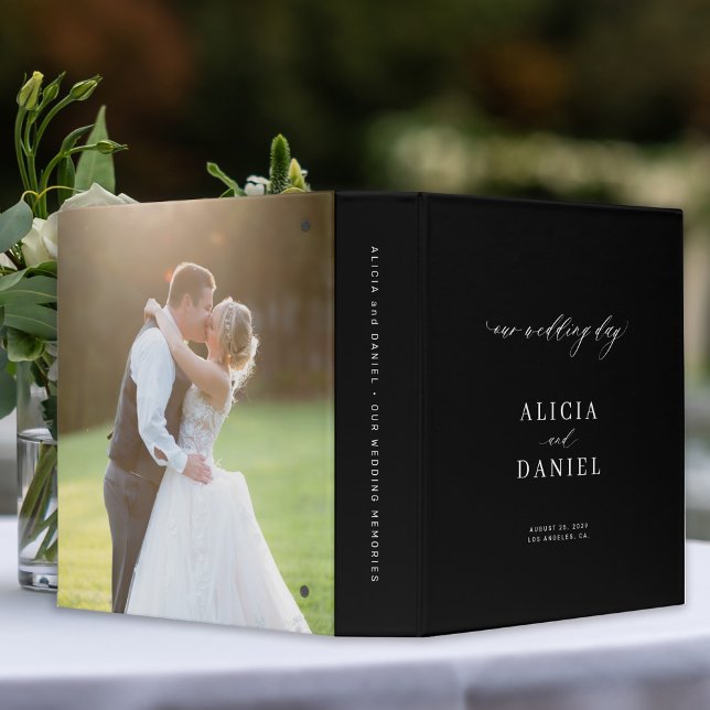 Elegant minimalist wedding memories photo album 3 ring binder (Creator Uploaded)