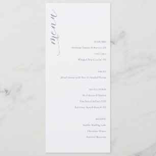 Elegant Minimalist Wedding Menu