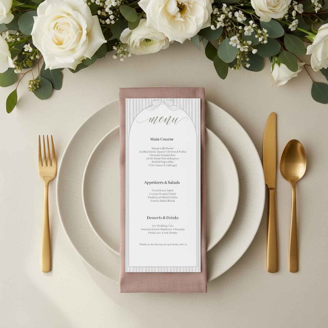 Elegant Minimalist Wedding Modern Arch Menu (Creator Uploaded)