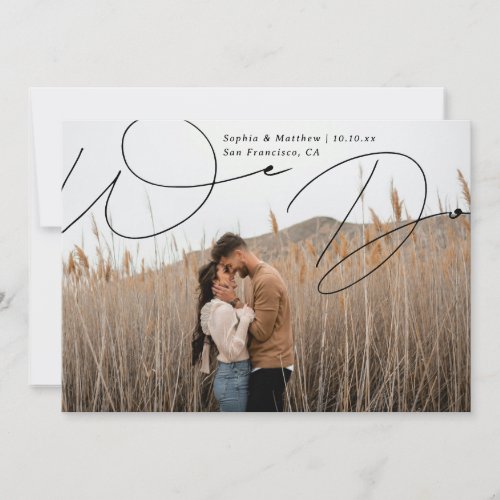 Elegant Minimalist Wedding | Modern Full Photo Save The Date