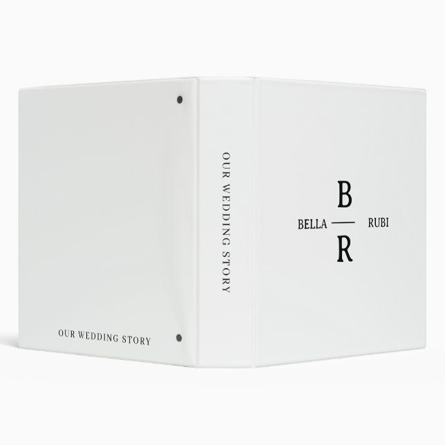 Elegant Minimalist Wedding Monogram Album Binder (Background)