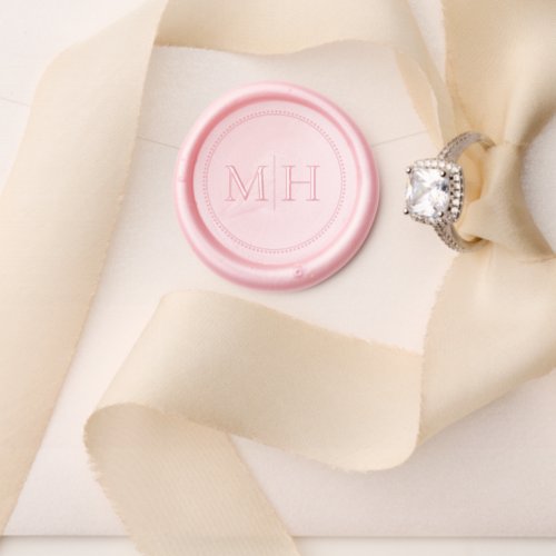 Elegant Minimalist Wedding Monogram Dotted Border Wax Seal Stamp