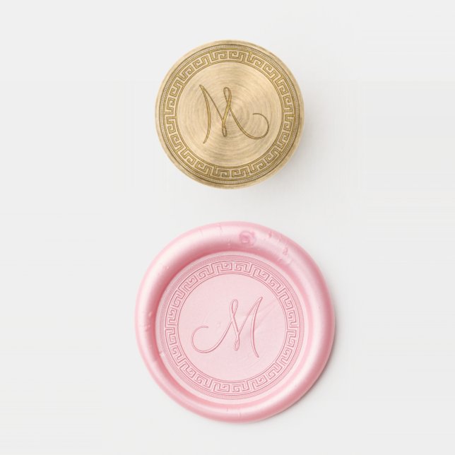 Elegant Minimalist Wedding Monogram Wax Seal Stamp (Stamped)