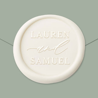 Elegant Minimalist Wedding Monogram Wax Seal Sticker