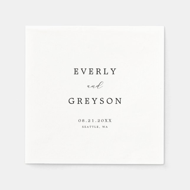 Elegant Minimalist Wedding Napkins (Front)