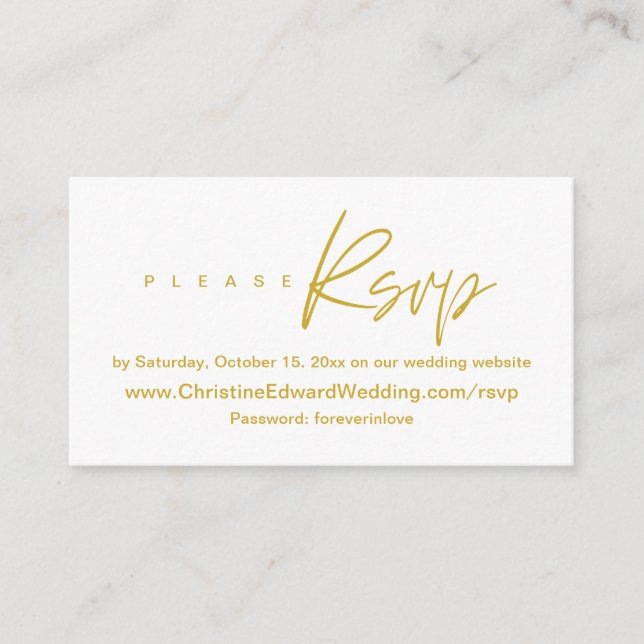 Elegant, Minimalist, Wedding Online RSVP Enclosure (Front)