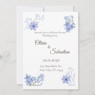 Elegant Minimalist Wedding Party Invitation