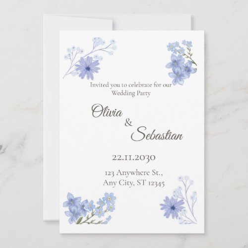Elegant Minimalist Wedding Party Invitation