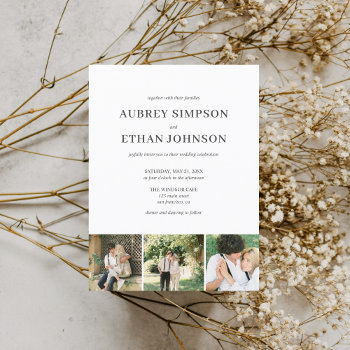 Elegant Minimalist Wedding Photo Invitation Postcard by CrispinStore at Zazzle