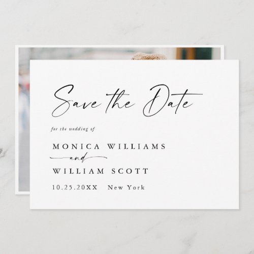 Elegant Minimalist Wedding Photo QR code Save The Date