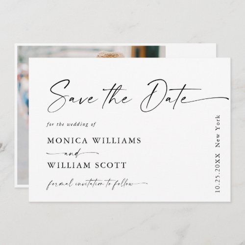 Elegant Minimalist Wedding Photo QR code Save The Save The Date