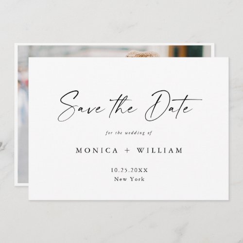 Elegant Minimalist Wedding Photo Save The Date