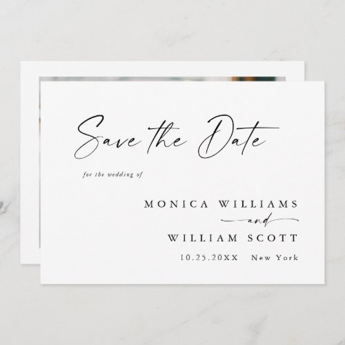 Elegant Minimalist Wedding Photo Save The Date