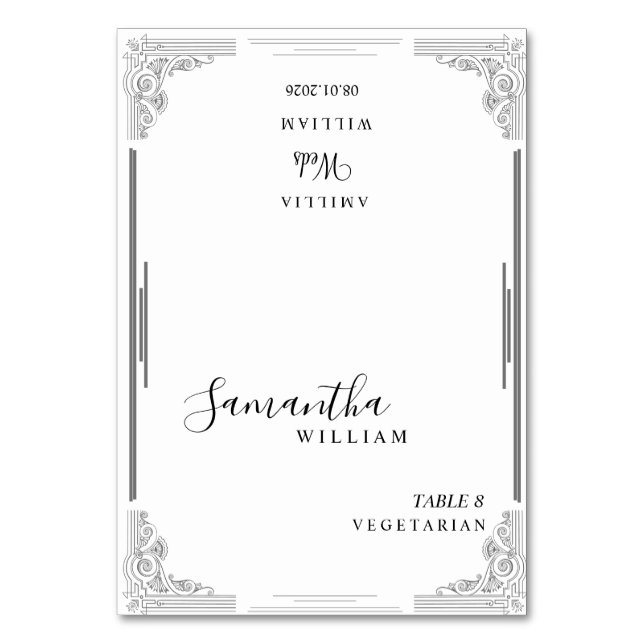 Elegant Minimalist Wedding Place Card (Front)