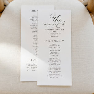Elegant Minimalist Wedding Program 