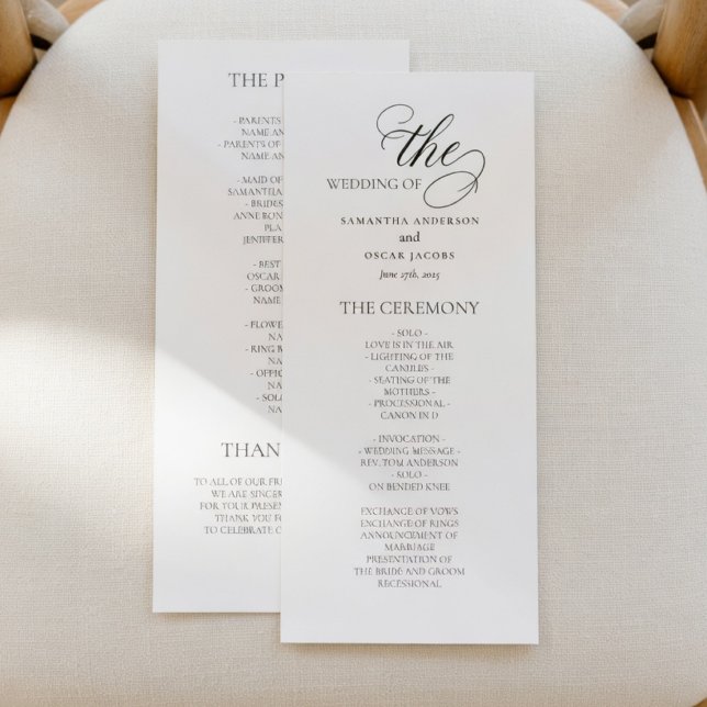 Elegant Minimalist Wedding Program  (Creator Uploaded)