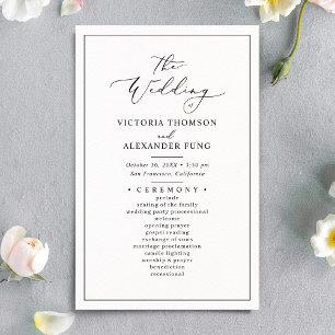 Elegant Minimalist Wedding Program