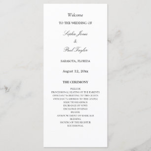 Elegant Minimalist Wedding Program