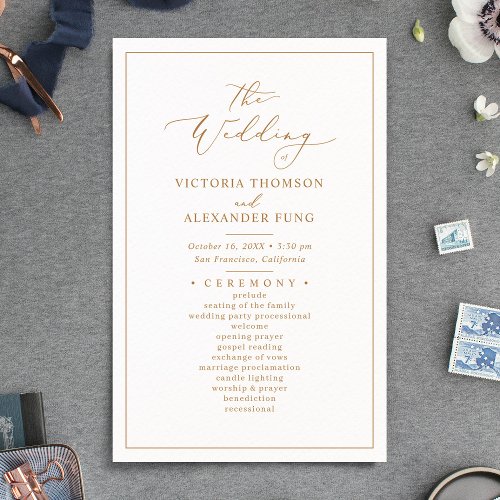 Elegant  Minimalist Wedding Programs