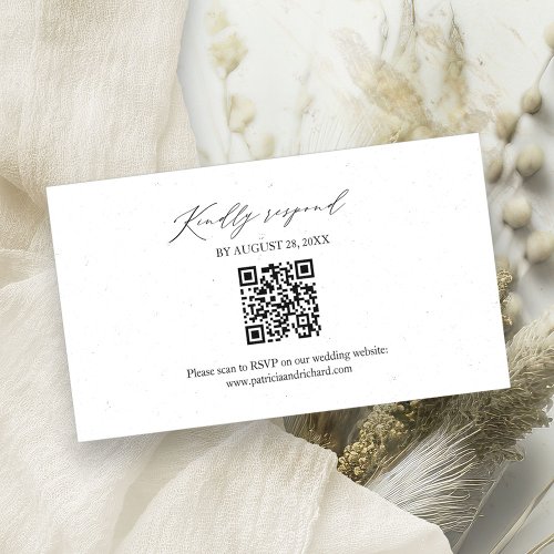 Elegant Minimalist Wedding QR Online RSVP Card