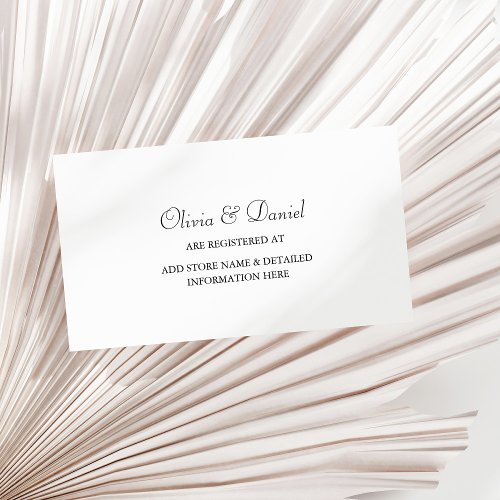 Elegant Minimalist Wedding Registry Card