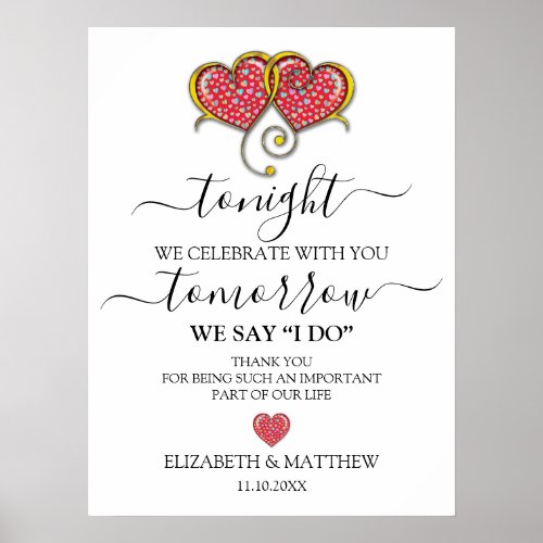 Elegant Minimalist Wedding Rehearsal Dinner Poster