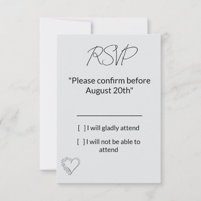 Elegant Minimalist Wedding RSVP Card (Front)